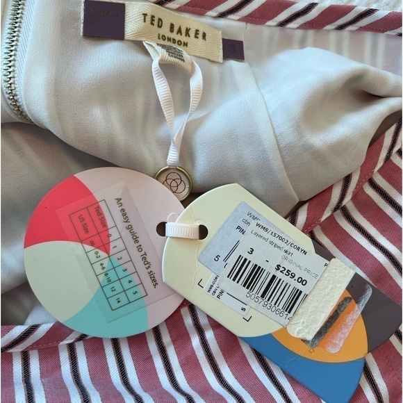 Ted Baker Corn Layered Striped Ruffle Hem Midi Pencil Skirt NWT - Picture 14 of 16